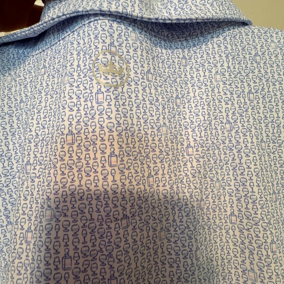 Peter Millar Light Blue Textured Polo Shirt - Picture 3 of 5
